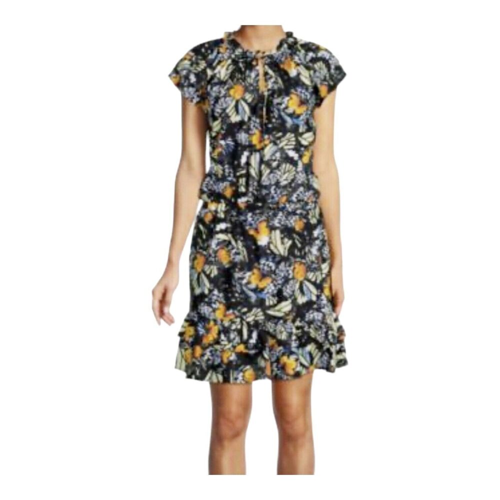 Area Stars Butterfly Multi Colored Tiered Ruffle Hem Knee‎ Length Dress Size M - Picture 4 of 14
